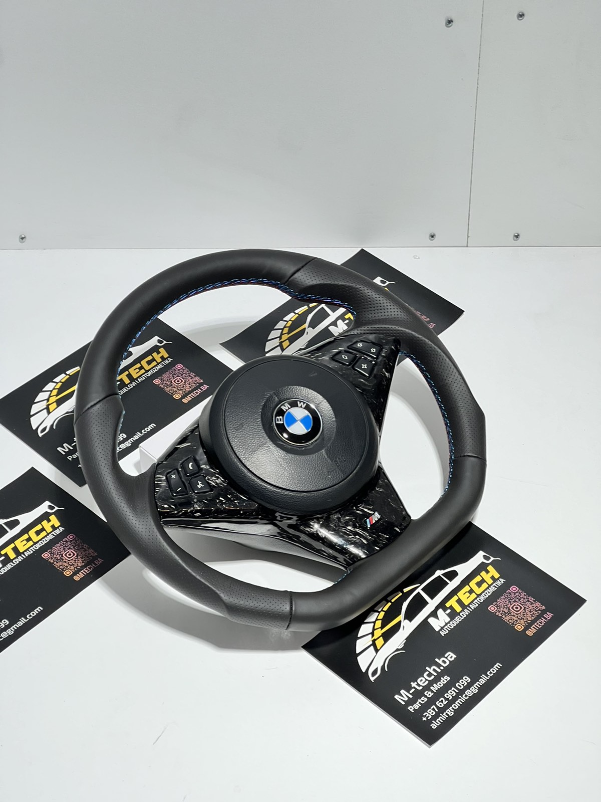 BMW Custom Tuning M Sport Forged Carbon Steering Wheel for E60 E61 E63 E64 M5 M6 - Image 2
