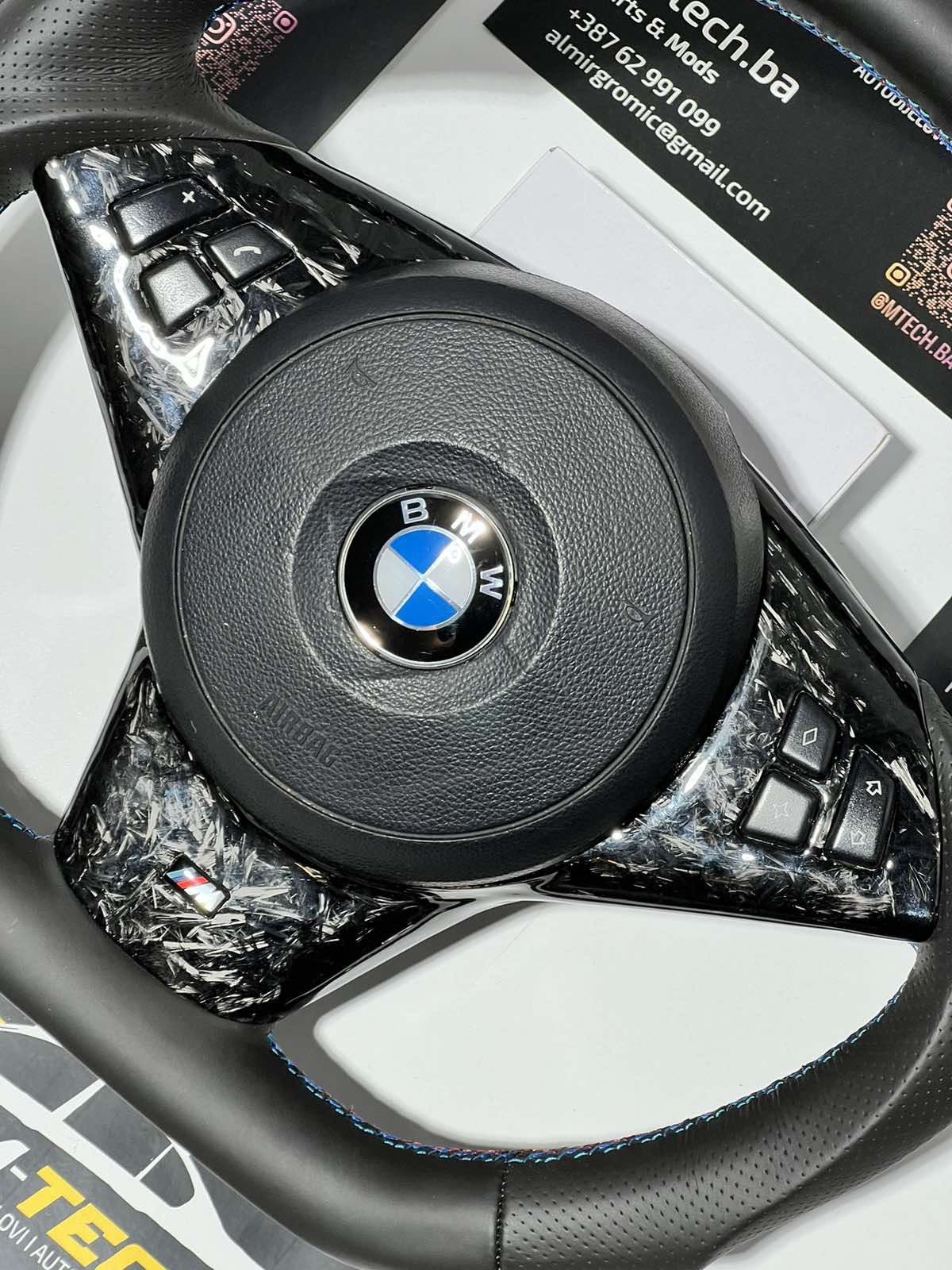 BMW Custom Tuning M Sport Forged Carbon Steering Wheel for E60 E61 E63 E64 M5 M6 - Image 3