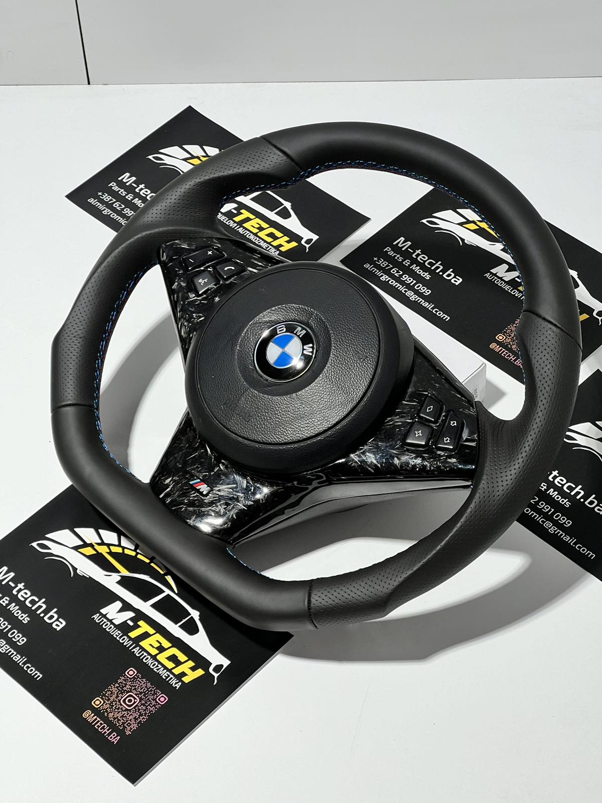 BMW Custom Tuning M Sport Forged Carbon Steering Wheel for E60 E61 E63 E64 M5 M6